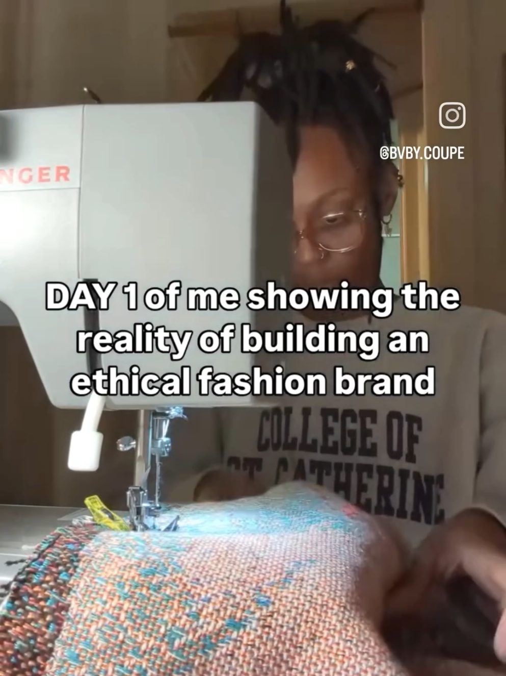 I'm tired, boss.  I'm scared, I'm poor, I'm alone.  but I have to keep going... #upcycled #ethicalfashion #slowfashion 