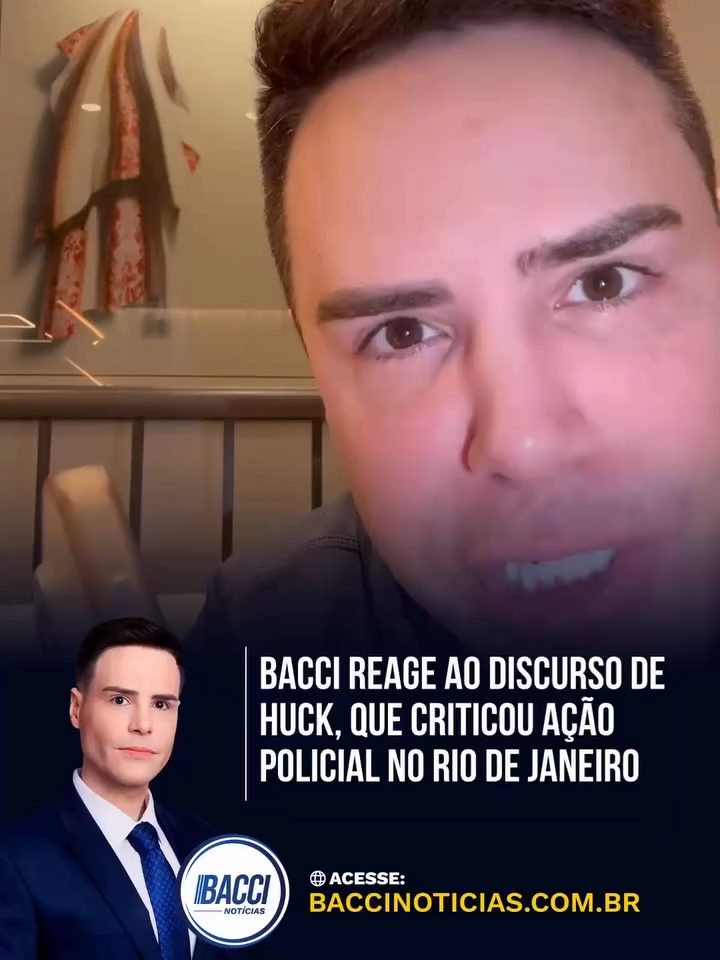 Neste domingo (02), Luiz Bacci criticou Luciano Huck rebatendo as declarações do apresentador sobre a romantização do crime. Bacci expressou preocupação de que as palavras de Huck poderiam intimidar a polícia em operações nos morros cariocas, destacando que as verdadeiras vítimas da recente ação policial são os policiais mortos e feridos, assim como suas famílias.