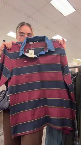 I’m loving striped rugby shirts at the moment and this one I found in the men’s section with the denim collar is too good @Levi’s @target #targetfinds #targethaul 