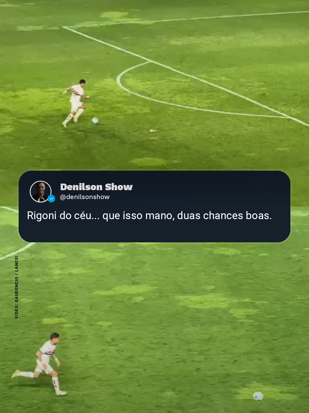 Rigoni até tentou, mas perdeu duas chances claras contra o Vasco hoje! Denílson Show não perdoou e comentou sobre os lances em suas redes sociais! 👀 #Redes1