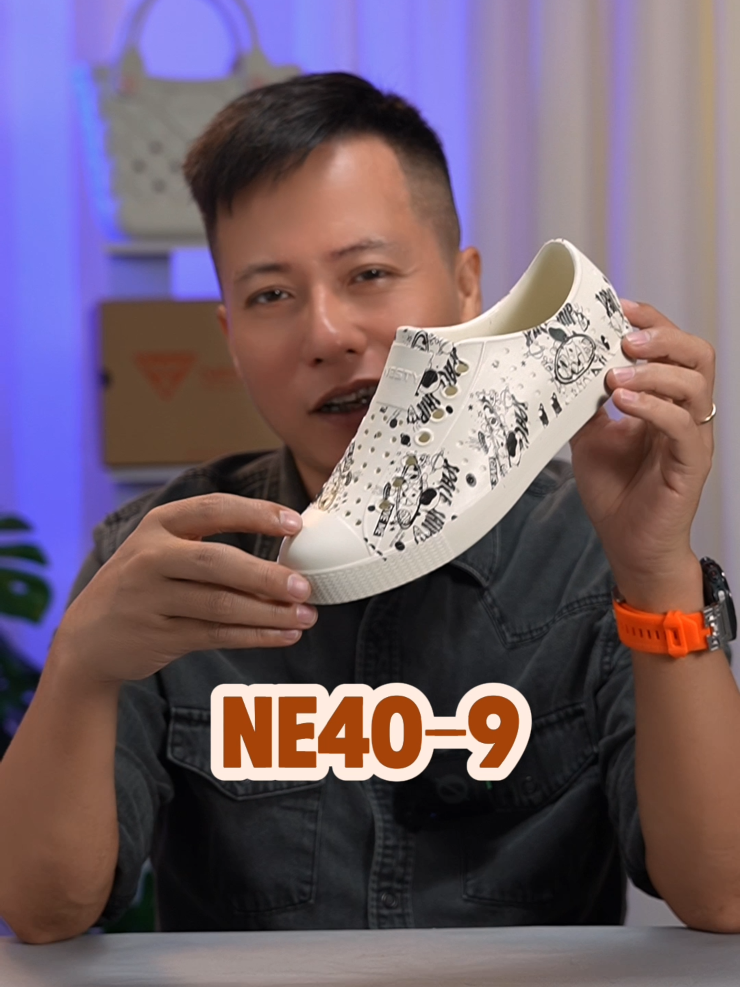 Ne40-9 - Giày sneaker in họa tiết độc đáo và cá tính, đúc nguyên khối bằng nhựa EVA tạo cảm giác mang êm mềm nhẹ! #Nesty #depnesty #review #Ne40-9