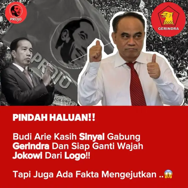Ketua Umum Budi Arie bilang akan bergabung dengan Partai Gerindra karena diminta langsung oleh Presiden Prabowo! Langkah ini adalah untuk memperkuat dukungan terhadap agenda Presiden Prabowo! Tapi gimana nasib Projo? Sampai logo Projo dengan siluet wajah Jokowi mau diganti? Bukannya Projo itu Pro Jokowi? Apa jangan jangan Budi Arie ada maksud tertentu sampai mau ninggalin Jokowi?🫣 #budiarie #jokowi #prabowo #gerindra #projo 
