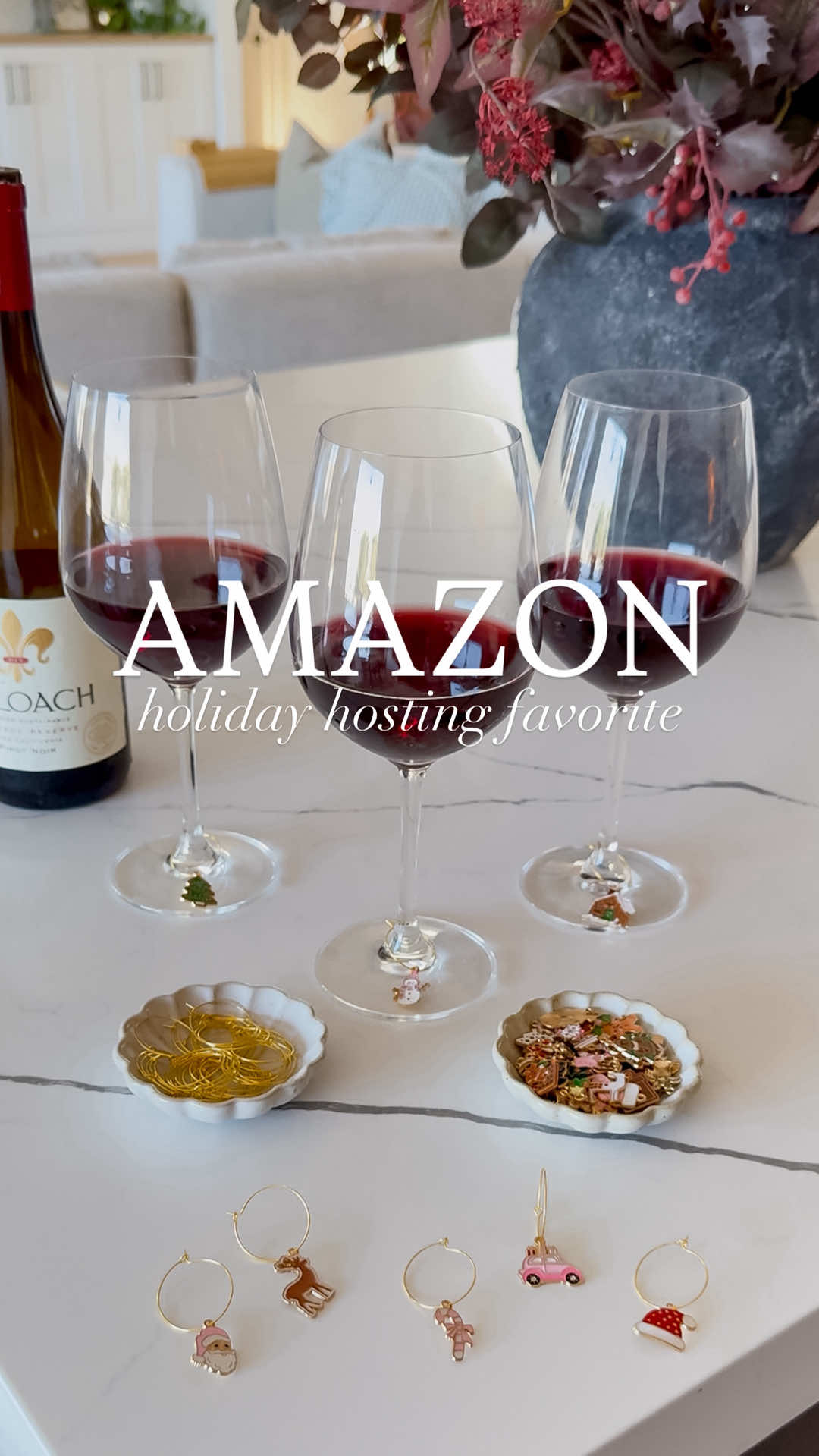 ✨Follow the link in our bio  ➡️ “AS SEEN IN VIDEOS 3” for the link to these fun & festive wine glass charms! They make for the perfect girls night activity or hosting addition so you never mix up your glass with someone else’s again!🎅🏼🎄  #amazonmusthaves #amazonfinds #asmr #asmrsounds #wine       @Amazon Influencer Program @Amazon 