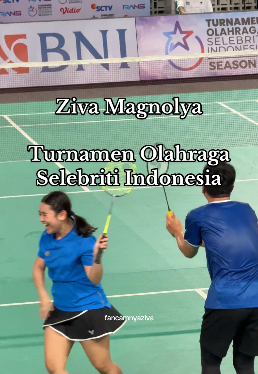 P for pontang panting 😭 Turnamen Olahraga Selebriti Indonesia. Badminton Mixed Double - Athlete & Artist - #ziva #zivamagnolya #mohammadahsan #badminton #tournament 