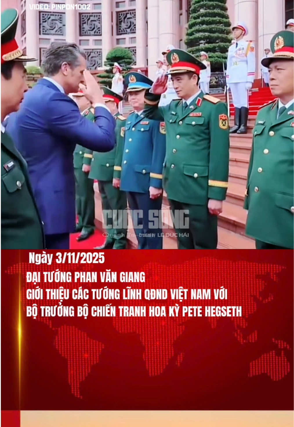Đại tướng Phan Văn Giang giới thiệu các tướng lĩnh QĐND Việt Nam với Bộ trưởng Chiến Tranh Hoa Kỳ Pete Hegseth. #tintuc #cuocsongquanhta #petehegseth #daituongphanvangiang #quandoinhandanvietnam 