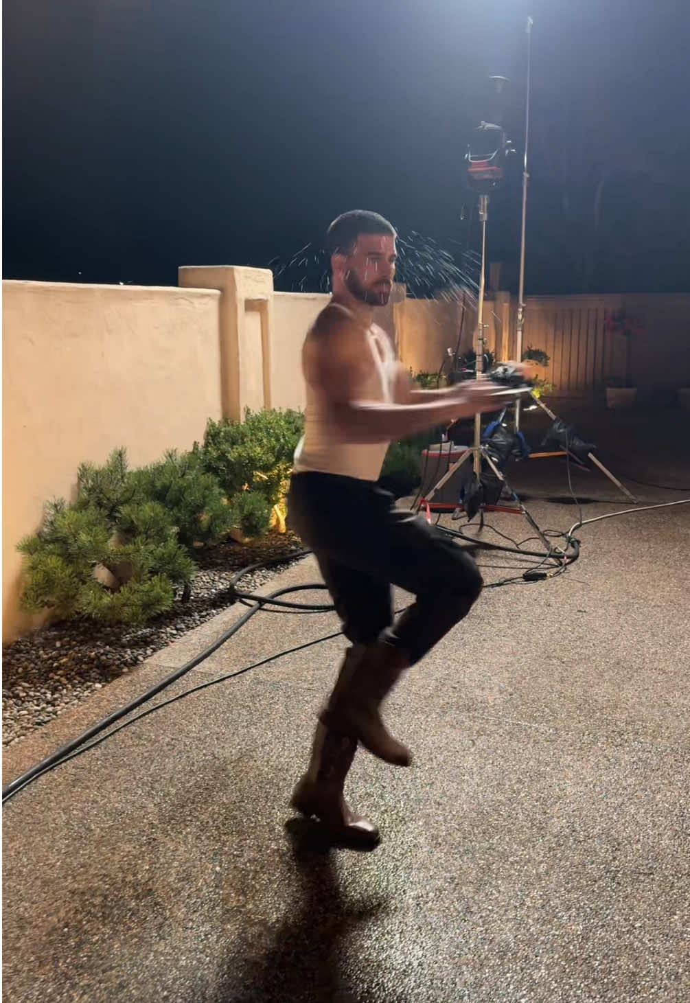 The rain was a paid actor