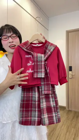 Bộ nỉ dày dặn ấm áp tặng khăn quàng cho bé  miễn ship #bonichobe #setxinhchobe #thoitrangtreem #shopmemoon 