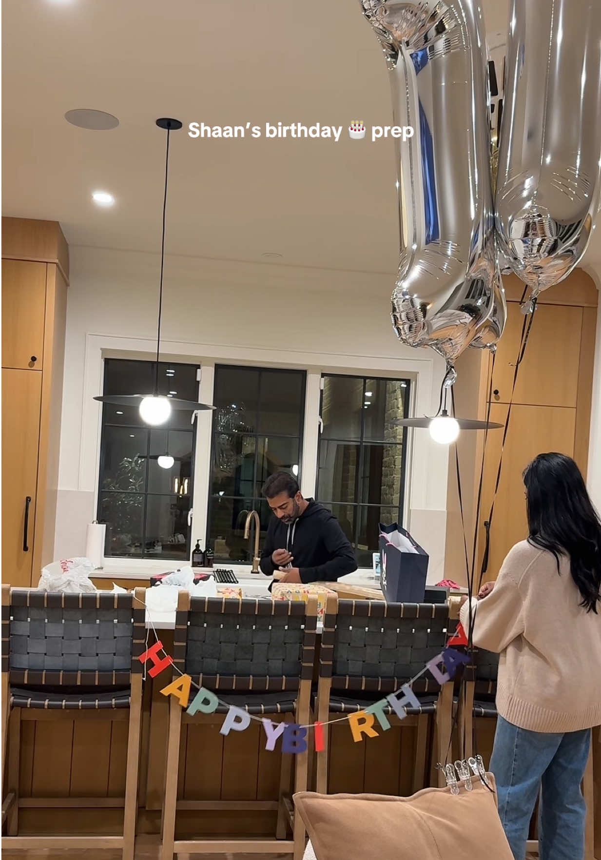The night before his birthday we decorate + lay out his presents so that his day is extra special when he wakes up! 🎂 #birthdayboy #birthdaysurprise #myfamily #MomsofTikTok #hubbywifey 