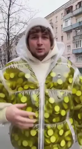 He filled his jacket with pickles. #PickleJacket #wholesomevibes 