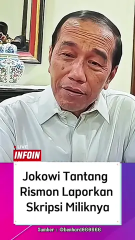 Jokowi Tantang Rismon Laporkan Skripsi Miliknya #fypシ゚ #jokowi #rismon #fyppppppppppppppppppppppp 