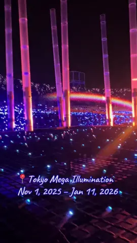 📍 Tokyo Mega Illumination — Tokyo City Keiba (Oi Racecourse) If you’re in Tokyo this autumn or  this winter, this is the place to visit! ✨ I paid ¥1,600 for a same-day ticket (no booking), and it was totally worth it. 🎟 Entrance Fee: ¥1,600 (adult) / ¥900 (child) — same-day tickets. Online tickets are slightly cheaper! 🕓 Open: 16:30–21:00 (last entry around 20:00) 📅  open from Nov 1, 2025 → Jan 11, 2026 (16:30–21:00) ⚠️ ‼️Closed on: Nov 10–14, Dec 1–5, and Dec 24–Jan 1. Check their website before you go! 💡 🚉 Access: Oi Keibajō-Mae Station (Tokyo Monorail) — just 2 min walk 🚶‍♀️ ✨ Each period features different themes and light performances  and even special horse-themed shows. Please check the calendar on their official website before you go.       #tokyomegaillumination #tokyotravelguide #東京メガイルミ #tokyocitykeiba #foryoupage   