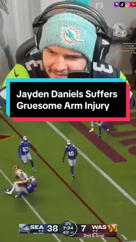 Jayden Daniels Suffers Gruesome Arm Injury #nfl #nfltrending #nflfootball #nflviral #commanders 
