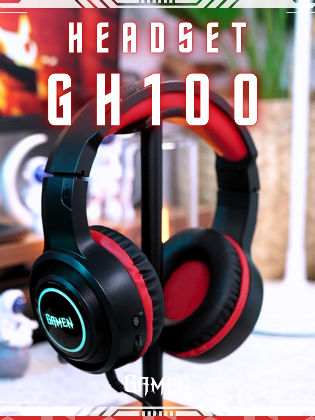 GH100 Kompatibel dengan perangkat gaming interface 3,5mm (PC, Laptop) #gamenindonesia #GAMEN #headset #gh100