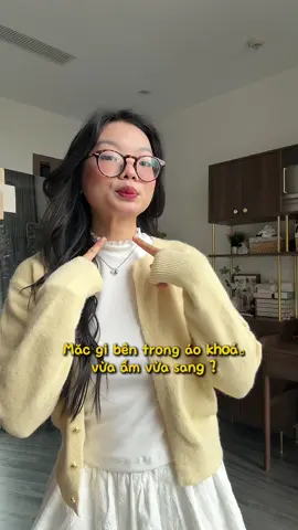 Áo giữ nhiệt phối ren lông thỏ 🤎🍂 #reviewlamdep #goclamdep #phoidoxinh 