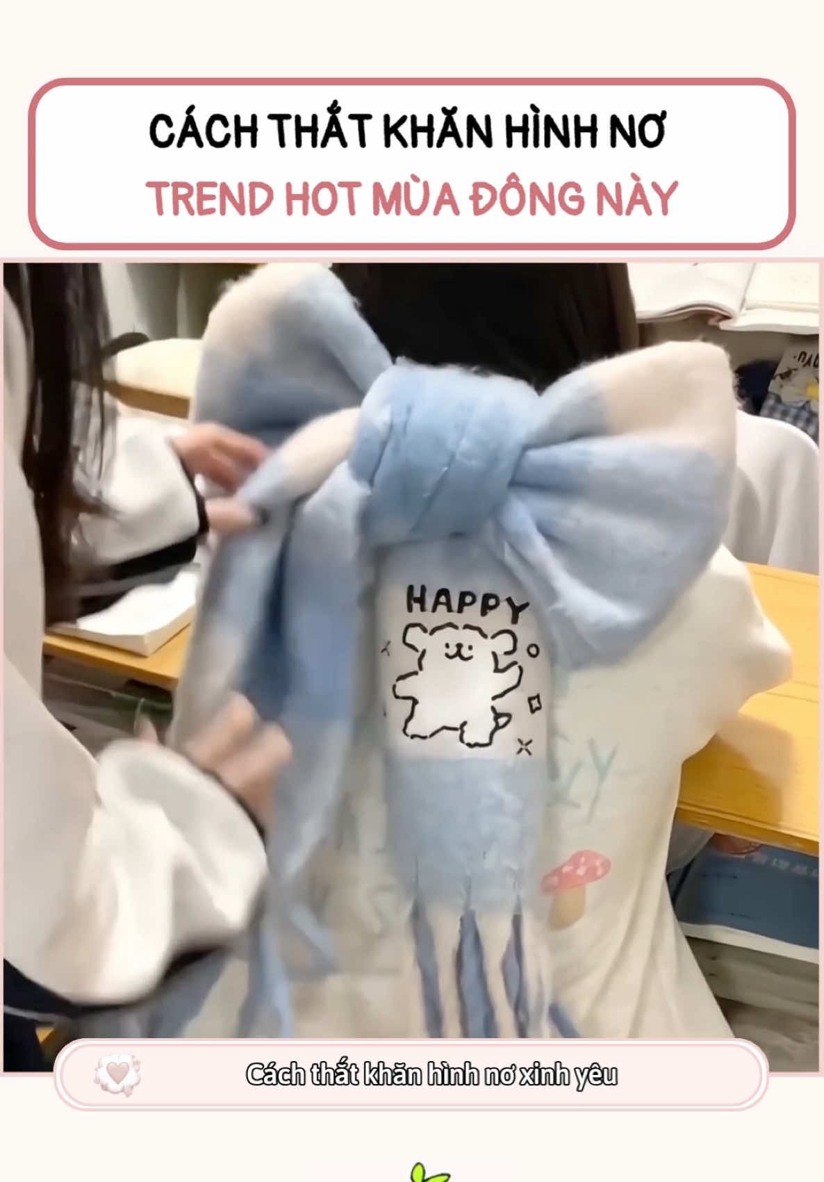 Cách thắt khăn hình nơ siu xinh #khanquangco #khanquangcomuadong #khanquangconamnu #phukienthoitrang #khanquangcoqo 