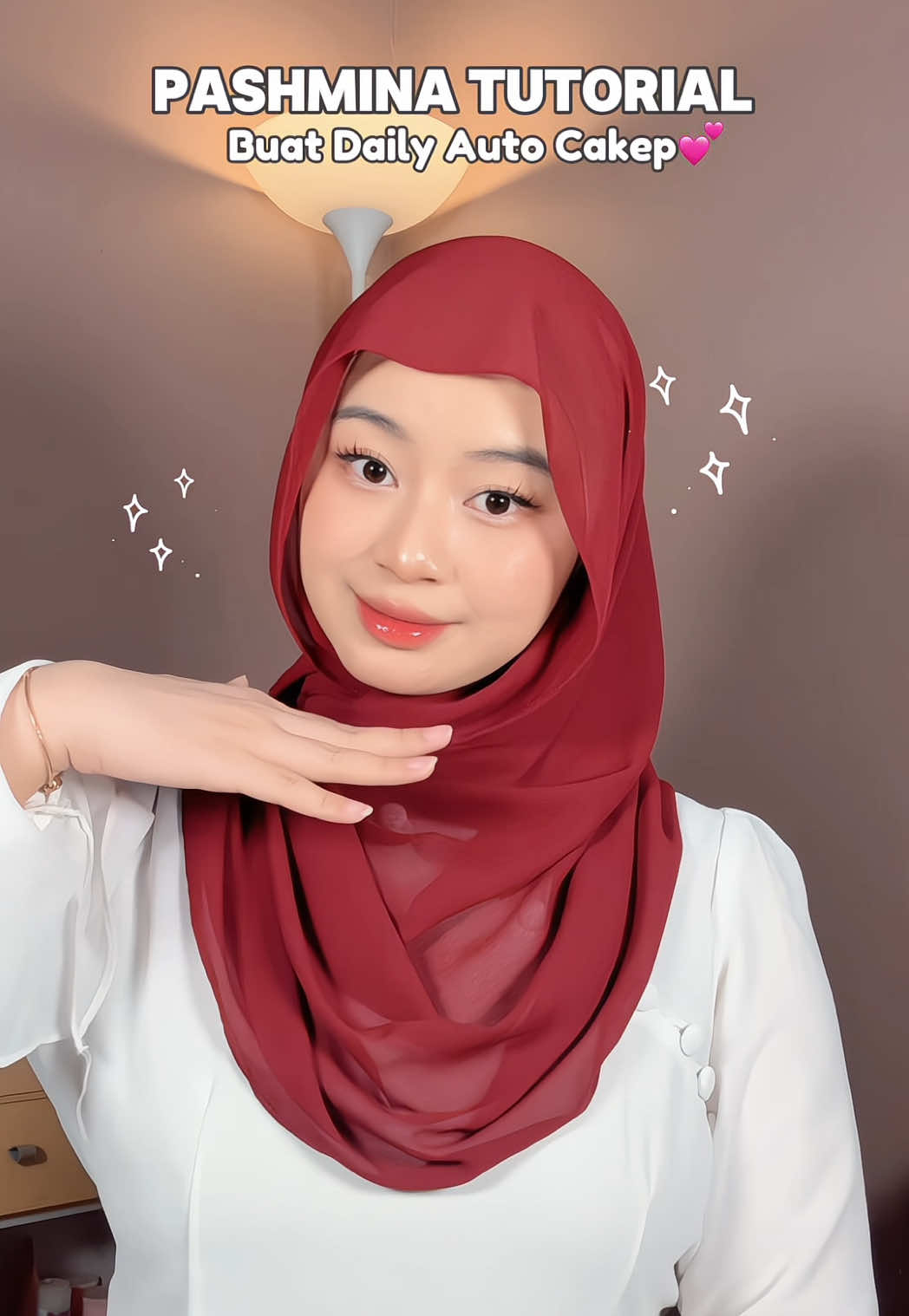 kenapa ga ada yang bilang warna maroon secakep ini‼️🥰💕 #tutorialhijab #hijabi #hijabstyle #pashmina 
