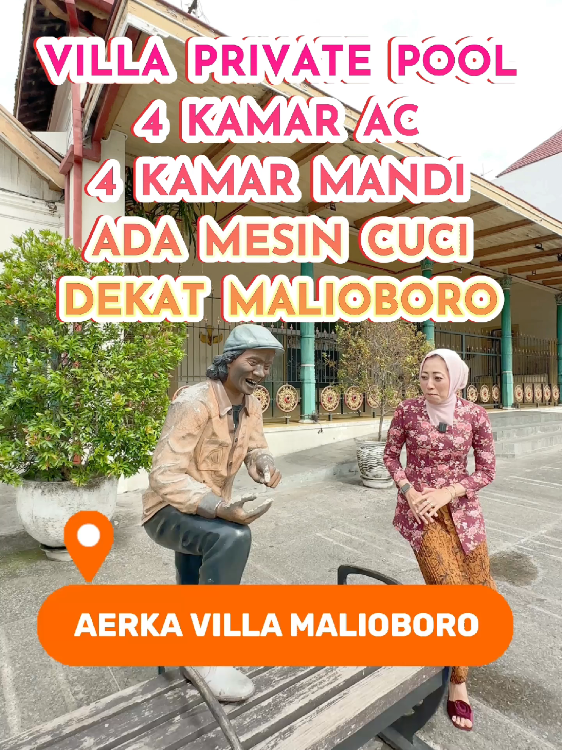 Yuk bisa yuk, liburan ke Jogja lagi 💃💃💃 Ada villa baru buka, private pool, 4 kamar AC, semua kamar mandi dalam air panas, ada mesin cuci pula. Ke Malioboro? Jangan ditanya. Pokoknya dekat 🤩 #fyp #homestayjogja #vilajogja #wisatajogja #malioboro 