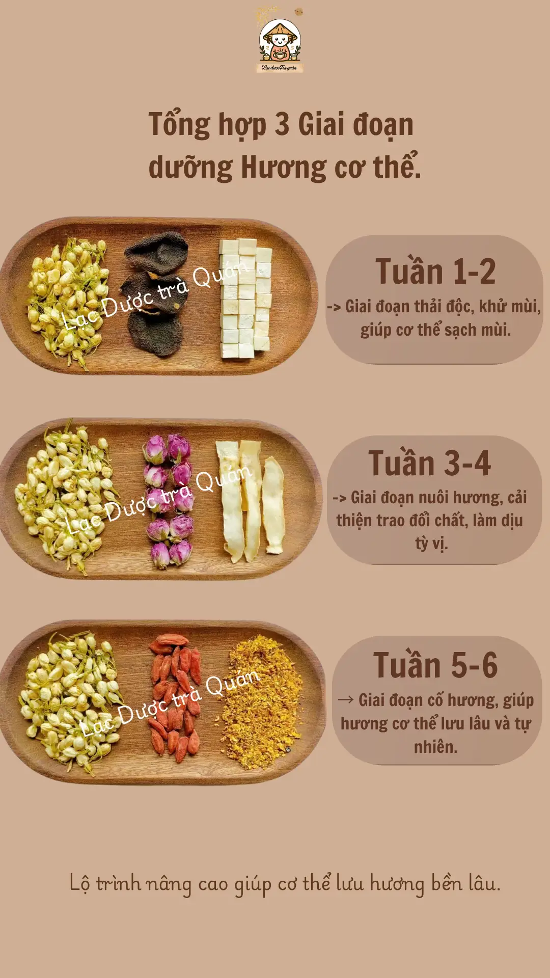 Hương không chỉ đến từ nước hoa, mà từ cách ta chăm sóc cơ thể mỗi ngày. 🌸 Combo Dưỡng Hương – 3 giai đoạn dưỡng thơm từ trong ra ngoài: 	•	Tịnh Hương: thanh lọc, làm sạch khí vị cơ thể 	•	Sinh Hương: nuôi dưỡng, giúp cơ thể toả mùi dịu ngọt tự nhiên. 	•	Lưu Hương: giữ lại hương sắc, khiến hương cơ thể vương vấn thật lâu Một hành trình – ba giai đoạn dưỡng hương – để cơ thể luôn thơm, tự tin hơn mỗi ngày. 🍃 #lacduoctraquan #viralvideos #xhhhhhhhhhhhhhhhhhhhhhhh #tịnhhươngtrà #comboduonghuong 