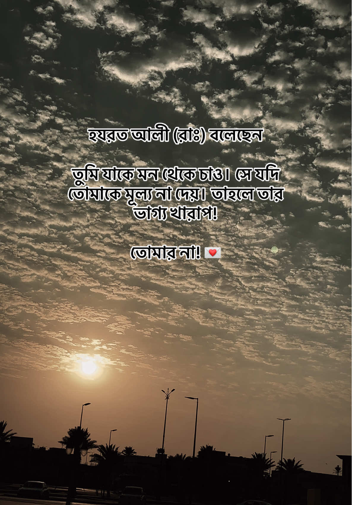 হযরত আলী (রাঃ) বলেছেন তুমি যাকে মন থেকে চাও। সে যদি তোমাকে মূল্য না দেয়। তাহলে তার ভাগ্য খারাপ! তোমার না! 💌 #trending #trendingsound 