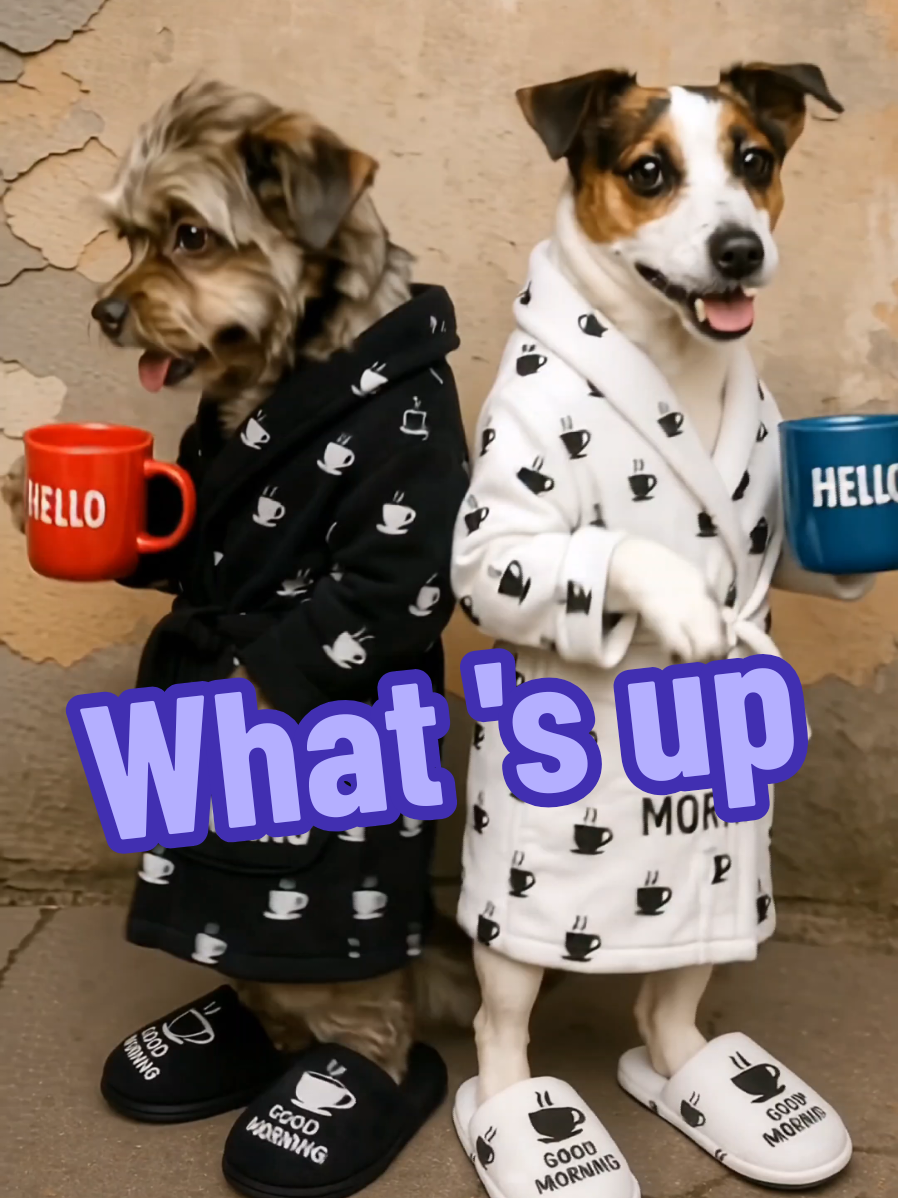 Rücken an Rücken mit meinem Bro… und wir wissen immer noch nicht, was hier eigentlich los ist.😁☕️ @Sky💥#DAT  #dogtok #duplo #dogsoftiktok #goodmorning #morningvibes 