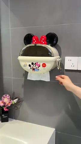 กล่องทิชชู่ในห้องน้ำ ติดตั้งแบบไม่มีรูพรุน กันน์ ติดผนัง มัลติฟังก์ชั้น กล่องเก็บของมิกกี#กล่องทิชชู#มิกกี้เมาส์ #ของใช้ในบ้าน 