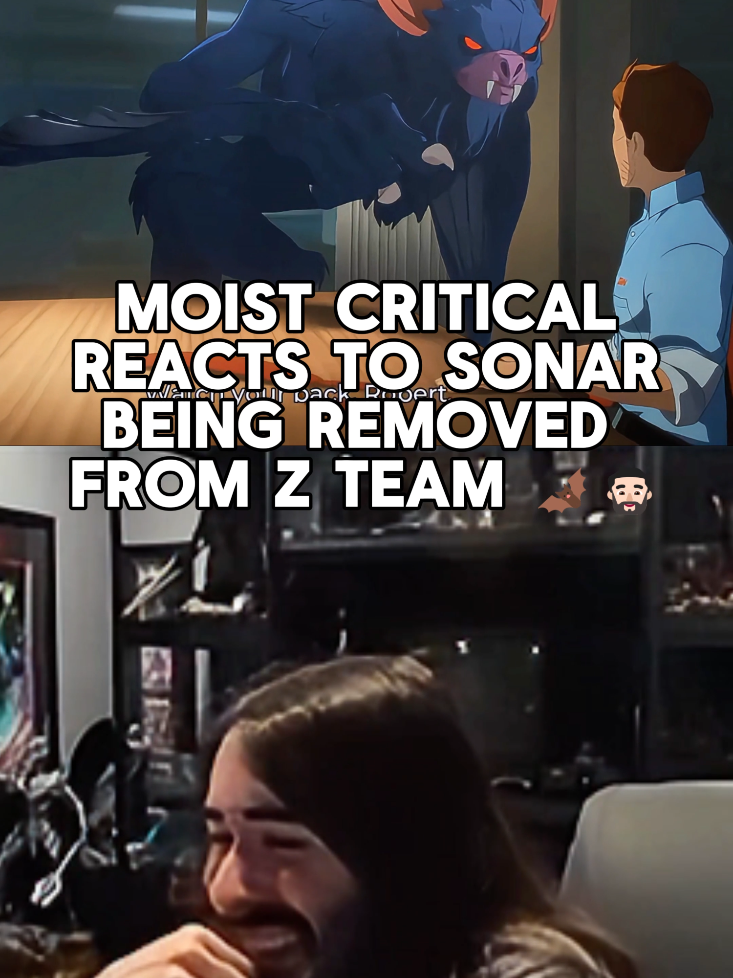 MOIST CRITICAL REACTS TO SEEING SONAR KICKED FROM Z TEAM 🦇 🧔🏻#dispatch #adhocstudio #adhoc #telltalegames #telltale #foryou #fyp #domthebomb #GamingOnTikTok #dispatchgame #sonar #penguinz0 #moistcr1tikal