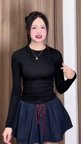 Áo Thun Cổ Tròn Dài Tay Chất Co Dấn Mềm Min#aothunnu #aothuncotron #thoitrangnu #xuhuongtiktokk