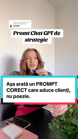 Ca răspuns pentru @Carmen Ximena Matei #promt #chatgpt #strategiemarketing #videoviral #mentortiktok 