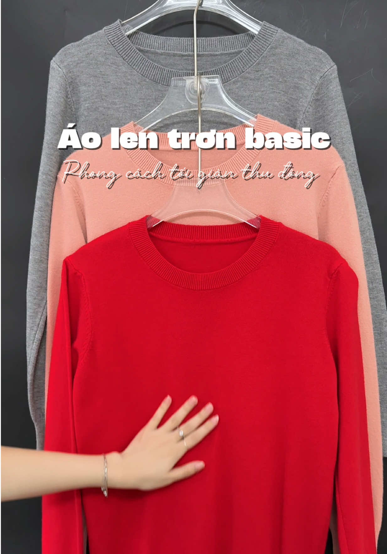 Chụ em nào thích đồ len chỉ trơn basic dễ mặc như em không ❤️ #doxinhnhamelinfa #aolen #lendetkim #thoitrangnu #thudong 