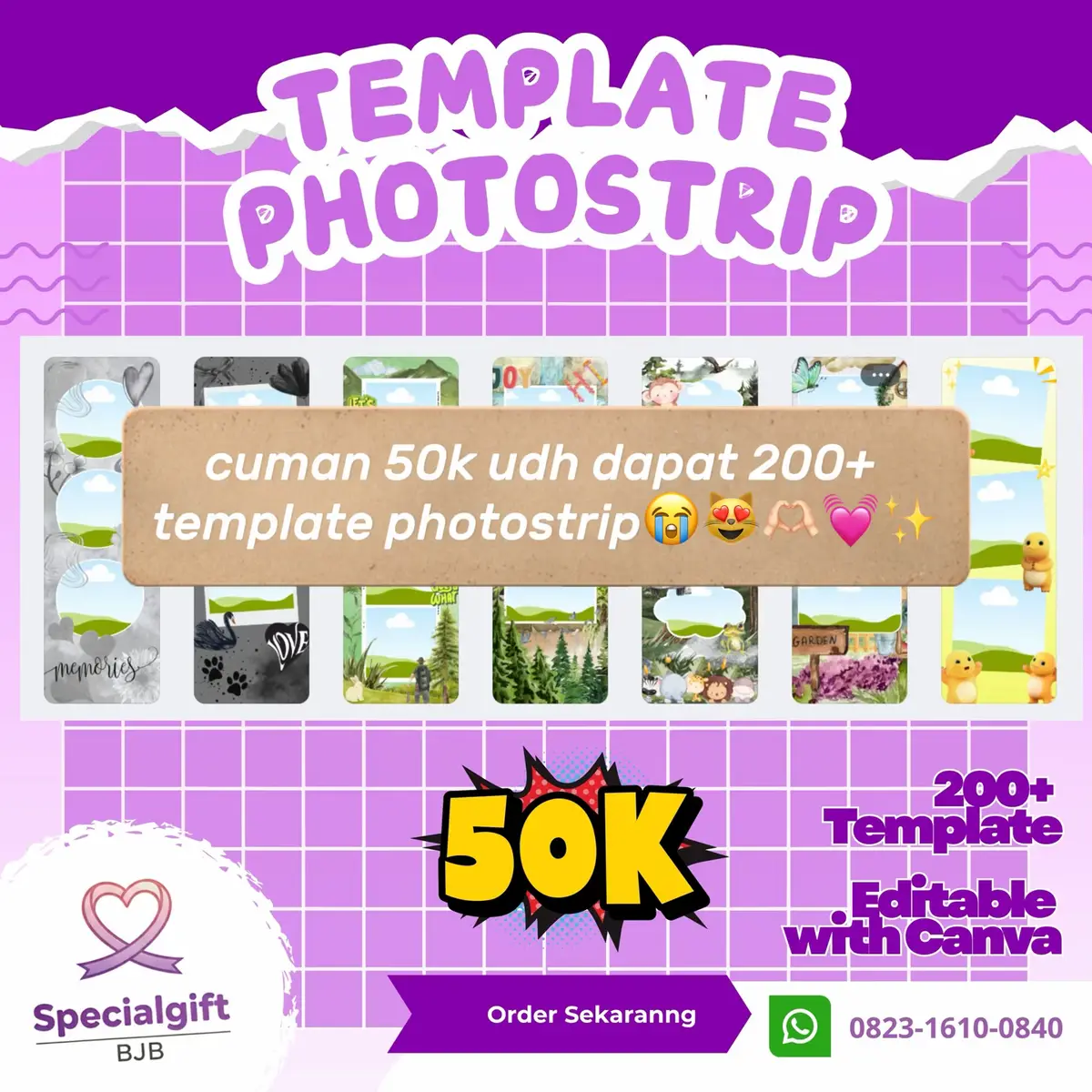 hi guyss✨🤗dispecialgift bjb bisa order template photostrip, scrapframe:scrapbook & juga keychain mini yang gemes loh😻🫶🏻ada banyak pilihan template dan frame/bentuk keychain mini nya😉✨Dengan harga terjangkau sudah bisa mengabadikan moment special mu dimana lagi kalau bukan di @specialgiftbjb_ #photostrip #produkdigital #gift #keychain #keychaincouple 