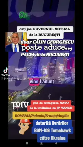 doar CÃLIN GEORGESCU poate aduce PACEA de la BUCUREŞTI  #stopwar #goviral #peace #2025 #tik_tok 