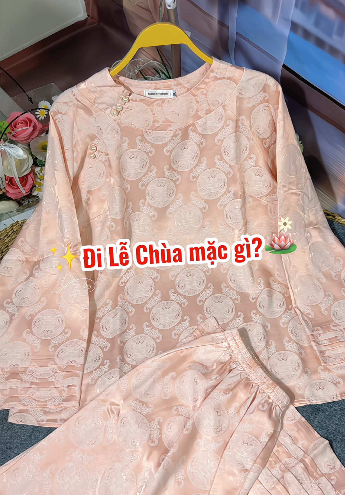 Set Bộ đi Lễ Chùa thanh lịch sang trọng 🥰 #phapphucdichua #dichuamacgi #setbodichuanu #tiemnhahuyen #jeansbigsizenu 