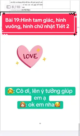 Lớp 3- KNTT 👉 Bài 19: Hình tam giác, hình vuông, hình chữ nhật Tiết 2. #giaovien #giaovientieuhoc #xuhuong #giaoanchitiet .