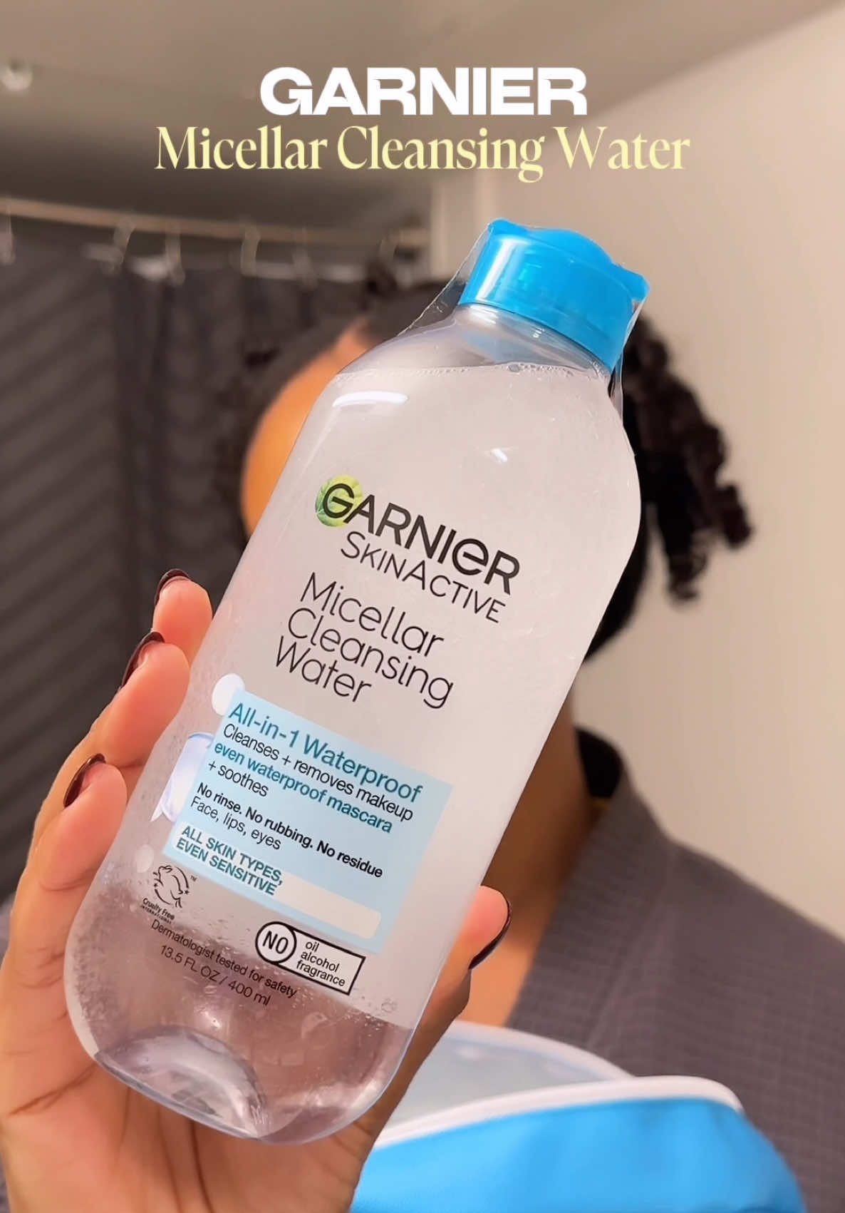 My absolute fav makeup remover, especially for lazy days! I literally have one by my bedside 🤣 @GarnierUSA  All-in-one waterproof micellar cleansing water + reusable eco pads  #garnierwaterworks #giftedbygarnier #garnierskincare #gurwm #skintok 