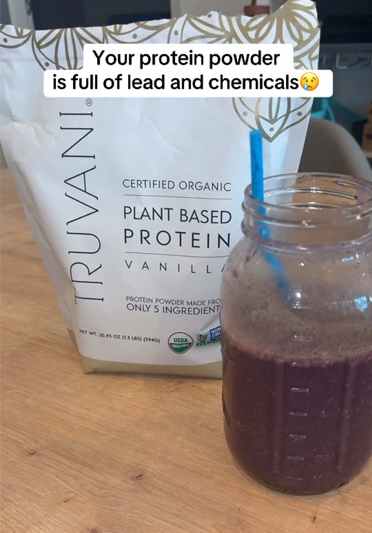 You deserve to know what’s exactly in your protein powder. #wholefoods #plantbased #truvani #proteinpowder 