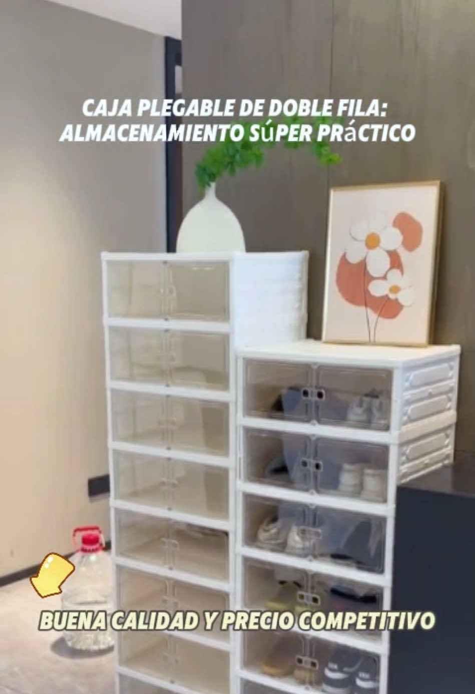 No solo sirve para guardar zapatos, sino también aperitivos, libros, juguetes y otras cosas. Es una práctica caja de almacenamiento plegable de doble fila. #zapatos#zapatillas#organizador#muebles#casa#hogar#shoebox#fyppp#ciral#trend 