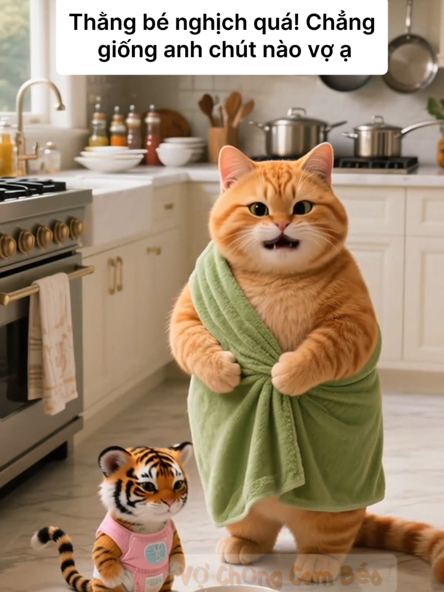 Ngoan giống bố 🤣 #meocam #giaitri #hai #vochongcambeo 