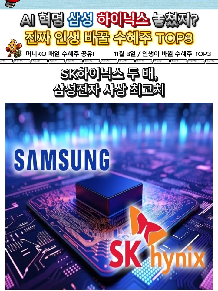 삼성 하이닉스 놓쳤니? 인생 바꿀 수혜주TOP3  #SK하이닉스 #삼성전자 #주식 #투자 #경제 #수혜주 #한국주식 #국내주식 #주식시장 #주식추천