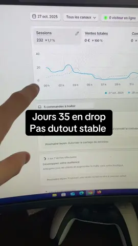 Jours 35 en drop pas dutout stable #dropshipping #shopify #shopifyexperts #progres 