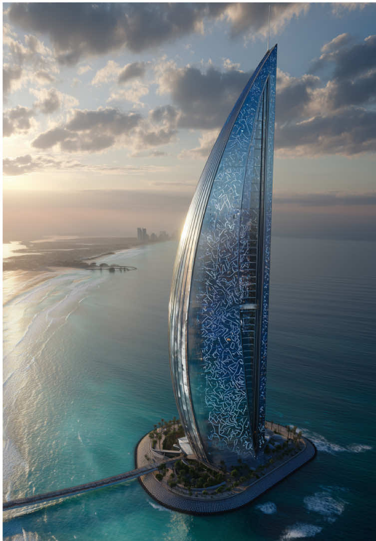 This is how the hotels of tomorrow will look. Welcome to Al Burj Al-Mustaqbal