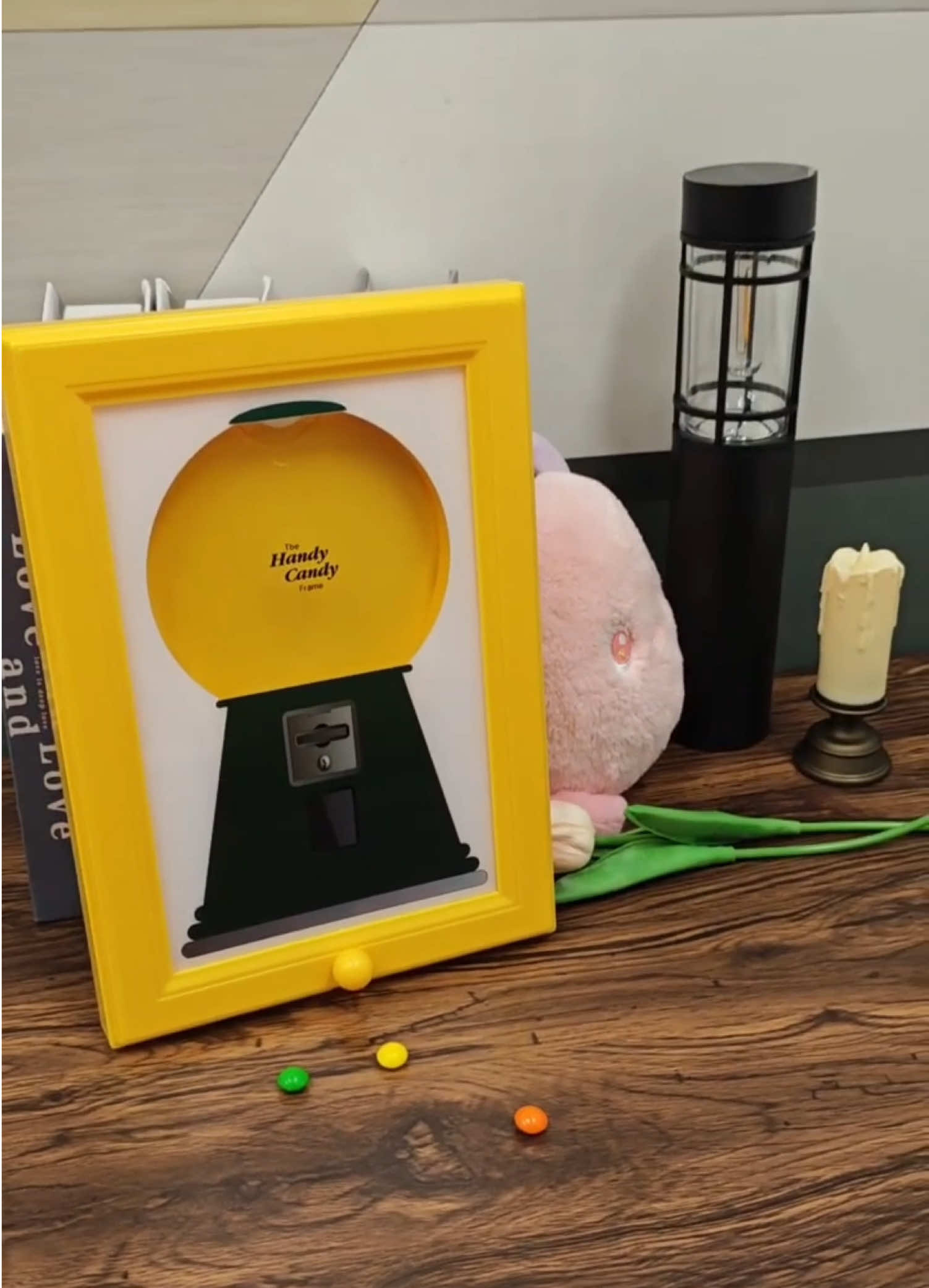 This square shaped picture frame designed to be hung on the wall comes with a candy dispenser ,making it perfect for displaying photos while also providing easy access to candies,nuts,and pets snacks #TikTokShop #blackfriday #homeoffice #walldecor #fyp 
