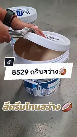 สีครีมสว่าง ทาได้ทั้งภายนอกและภายใน🥥🥥 #สีทาบ้านสวยๆ #สีทาบ้าน #เมกะเพ้นพีเอแกลง #พีเอแกลง #toa #ซุปเปอร์ชิลด์ #8529 #สีครีม 