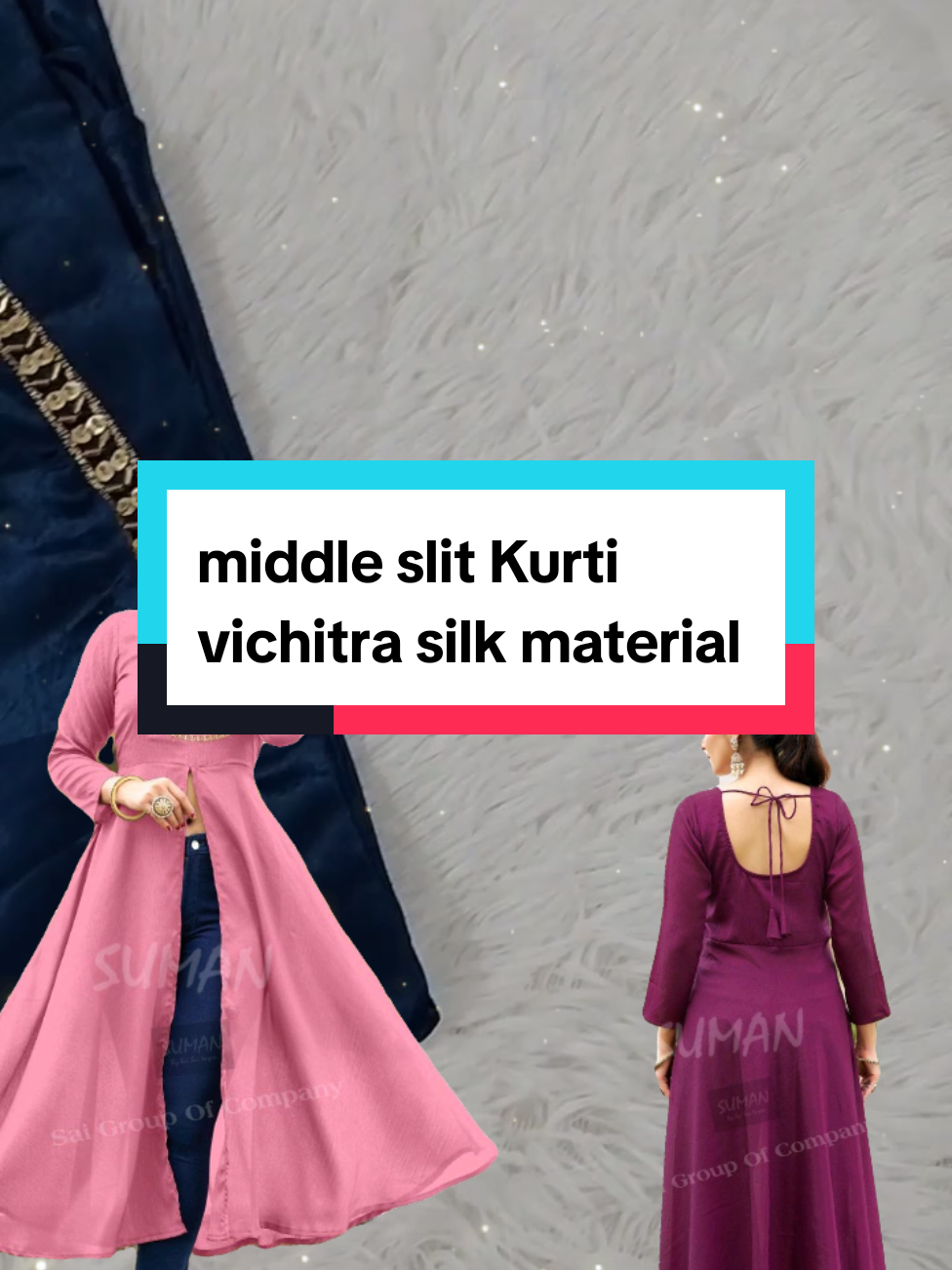 Middle slit kurti vichitra silk material standard cutting nice colours limited edition only #middleslitkurti #vichitrasilk  #womenfashiontrending 