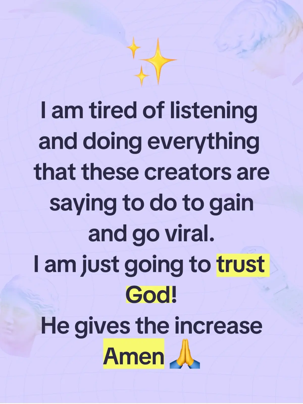 Do this do that don’t do this don’t do that add this don’t add that. It’s so confusing 🫤 😂 I just trusting God. He shall deliver.