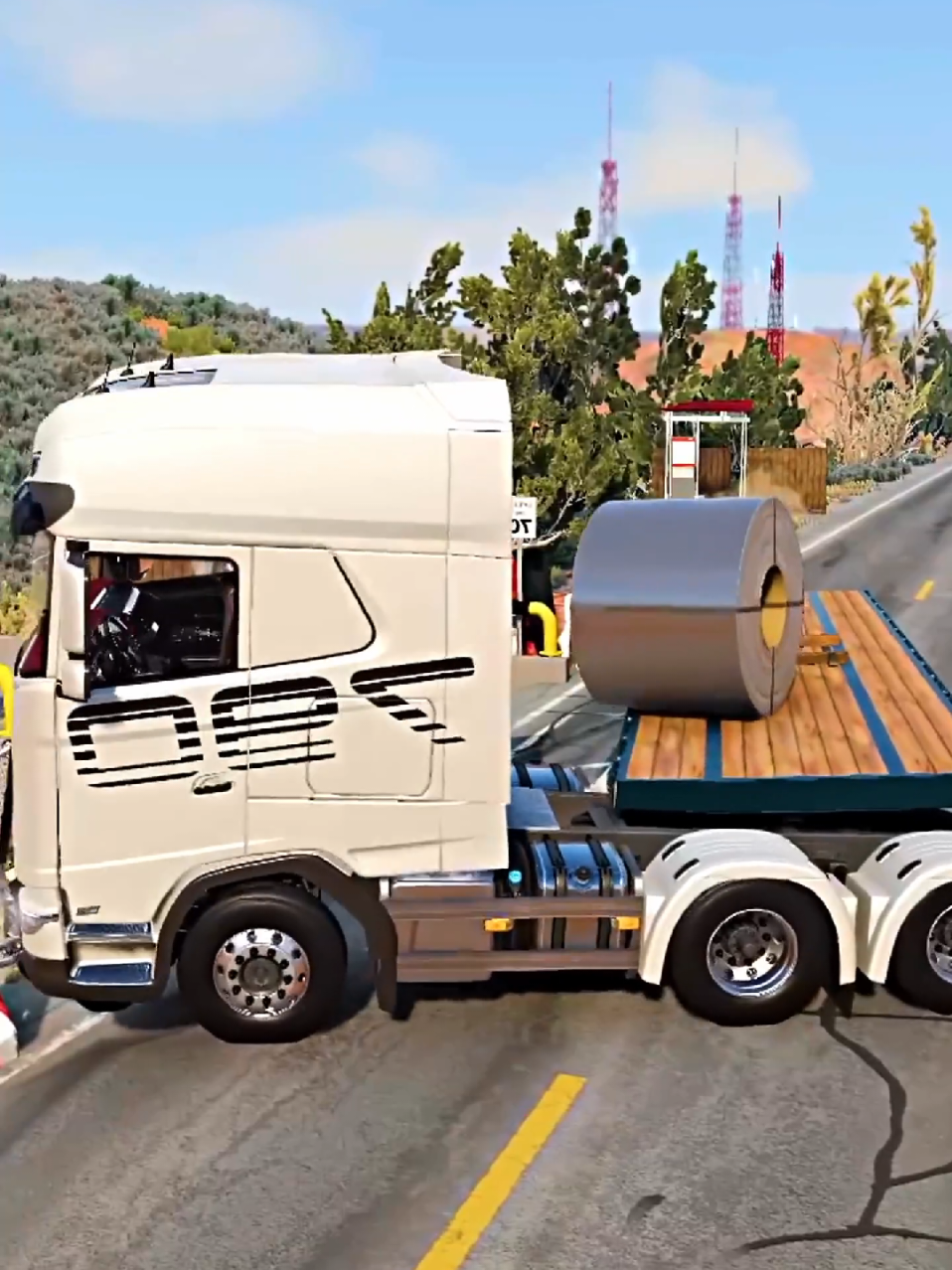 BeamNG.Drive🚘 Extreme Cars Physics Test usa road  #usaroad #dashcam #clip  #beamngdrive #usadriving 