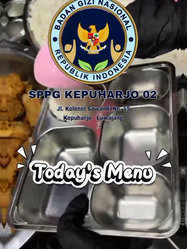 Today's Menu - SPPG Kepuharjo 2 Lumajang Pada hari Senin, 03 November 2025. program Makan Bergizi Gratis (MBG) di kecamatan Lumajang terlaksana dengan 3331 porsi. Semangatt menjalani hari senin adik-adik🥰, Semoga menu kali ini bikin kalian tambah semangaatttt belajar yaaa😮😍🤸‍♂️ #makanbergizigratis #badangizinasional #sppg #fyp 