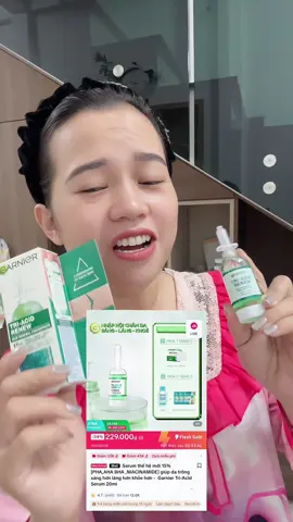 Serum thế hệ mới 15% [PHA, AHA BHA ,NIACINAMIDE] giúp da trông sáng hơn láng hơn khỏe hơn - Garnier Tri-Acid Serum 20ml #mebaconuytin #garnier #chamda #serumpeelxanh #xuhuong      