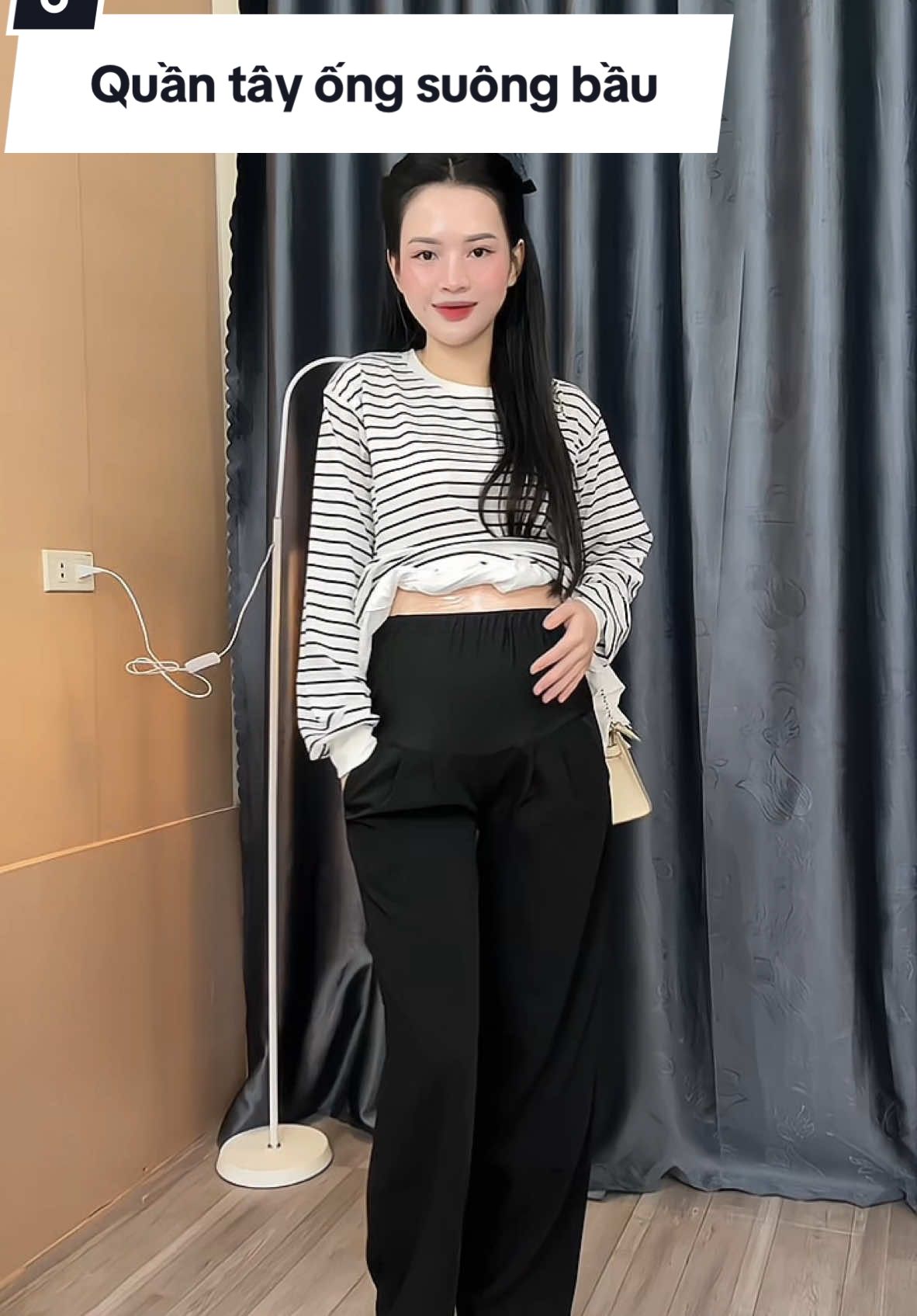 Em quần suông bầu lên dáng đẹp dã man #mebimsua #mebau #quansuongbau 