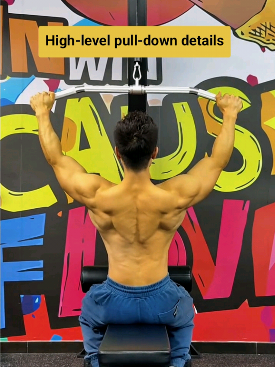 💯💪High-level pull-down details #gymmotivation #back #workout #Fitness #muscles 