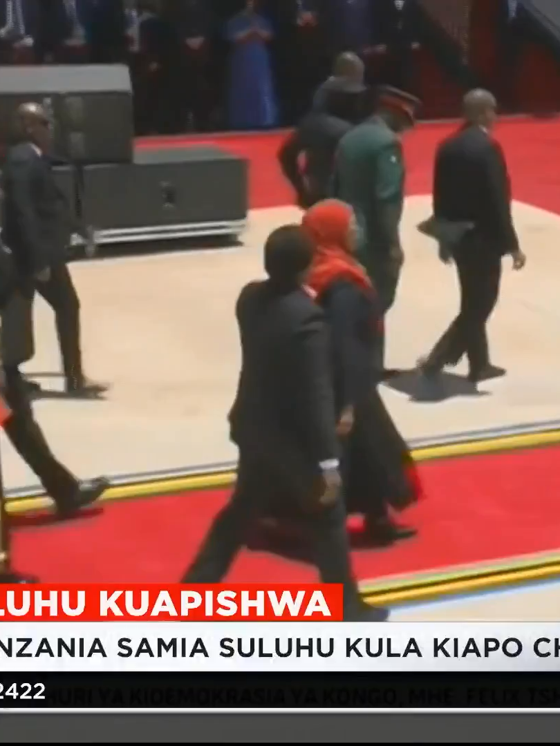 Tanzania's President-Elect Samia Suluhu arrives for her swearing-in ceremony in Dodoma
